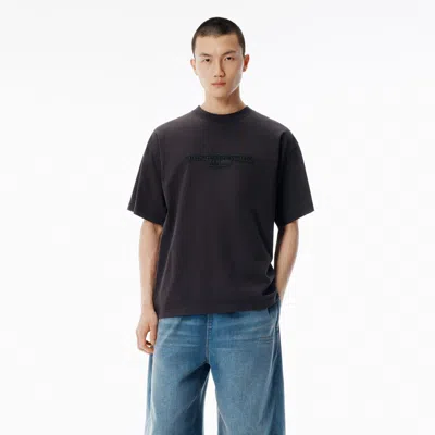 Alexander Wang Washed Grey Jersey Logo Long-sleeve Tee