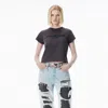 Alexander Wang Reverse Embroidery Logo Washed Jersey T-shirt Clothing In Black