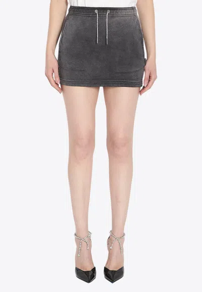 Alexander Wang Mini Skirt With Crystals In Black