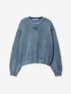 Alexander Wang Washed Print Sweatshirt In Blue