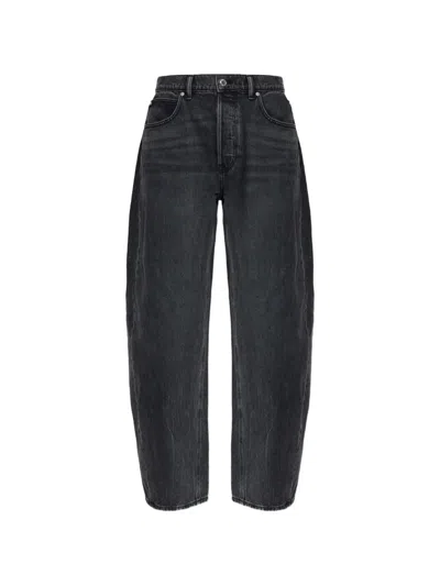 Alexander Wang Rhinestone-embellished Cotton Jeans In Black