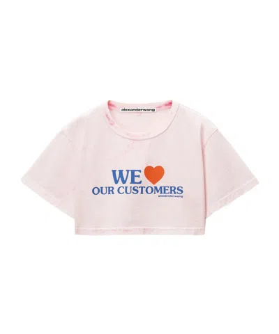 Alexander Wang We Love Our Customers-print Cotton T-shirt In Pink