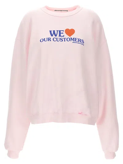 Alexander Wang 'we Love Our Customers' Sweatshirt In Pink