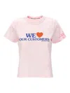 Alexander Wang Love Our Customers Shrunken Tee In Color Carne Y Neutral