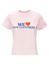 Alexander Wang Love Our Customers Shrunken Tee In Pink