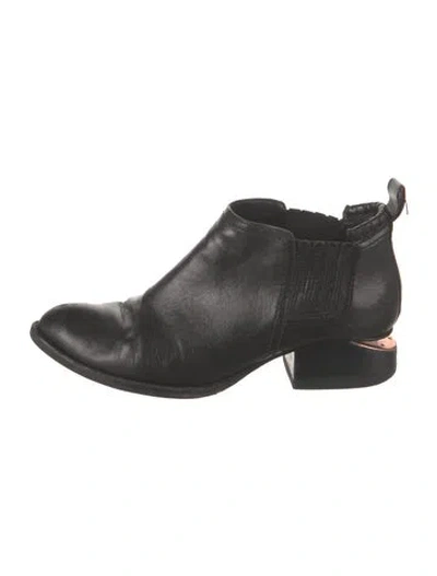 Pre-owned Alexander Wang Web Accent Leather Boots In Black