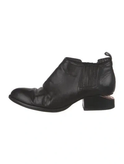 Pre-owned Alexander Wang Web Accent Leather Chelsea Boots In Black