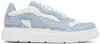 ALEXANDER WANG WHITE & BLUE PUFF PEBBLE LEATHER SNEAKERS