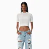 Alexander Wang White Clear Bead Hotfix Crewneck Tee