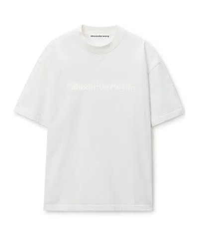 Alexander Wang White Cotton Oversized Logo Tee