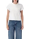 Alexander Wang Fitted Shrunken Tee With Classic Crew Neckline In White