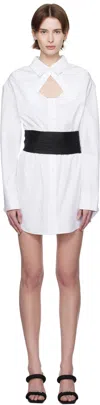 Alexander Wang White Deconstructed Minidress In White