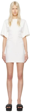 Alexander Wang White Draped Minidress In 105 Natural