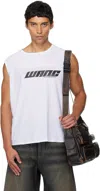 Alexander Wang White Graphic Logo Muscle Tank Top In White