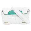Alexander Wang White Green Leather Sneaker Clutch In Green