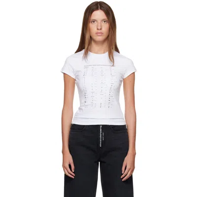 Alexander Wang White Hotfix Card Graphic Fitted S/s T-shirt In 100-white