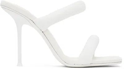 Alexander Wang Julie 105mm Denim Crystal Hotfix Tubular Sandal In White