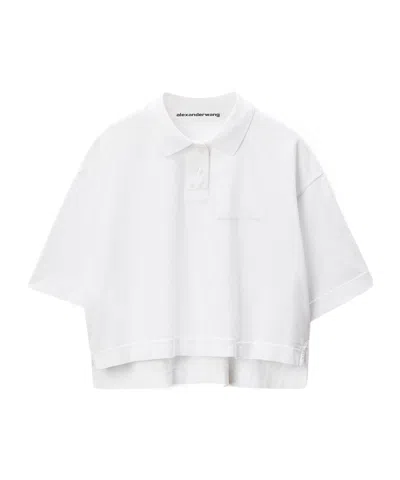 ALEXANDER WANG ALEXANDER WANG SHORT-SLEEVED CROPPED POLO SHIRT