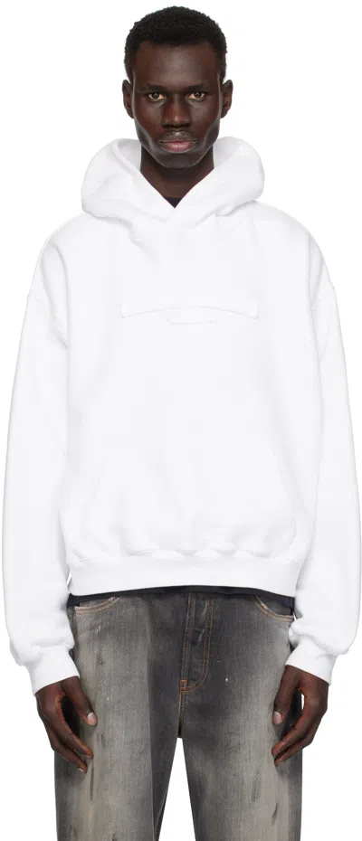 Alexander Wang White Oversize Logo Hoodie