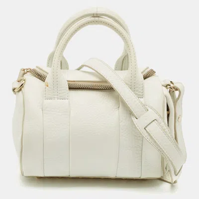 Pre-owned Alexander Wang White Pebbled Leather Mini Rockie Bag