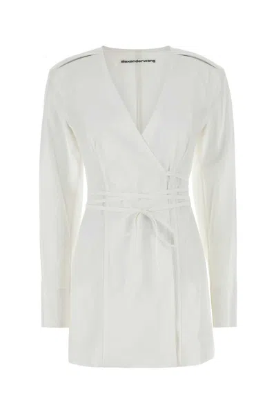 Alexander Wang White Poplin Mini Shirt Dress