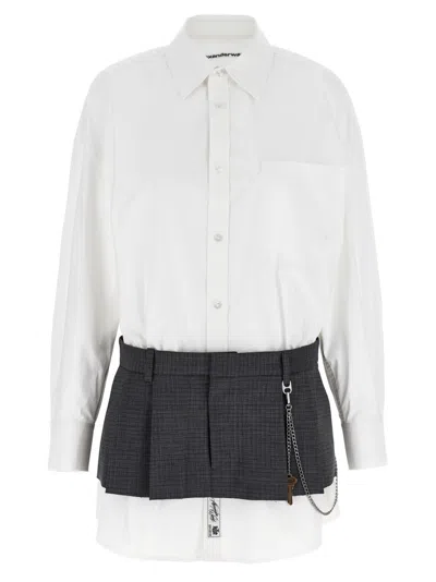 Alexander Wang Pre-styled Mini Shirt Dress In White