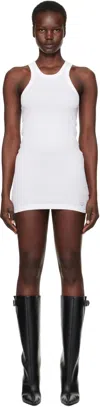 Alexander Wang White Racer Tank Loungewear Minidress In 100 White