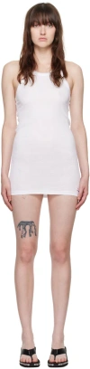 Alexander Wang White Racer Tank Minidress In 100 White