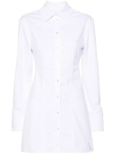 Alexander Wang Boned Shirt-style Mini Dress In White