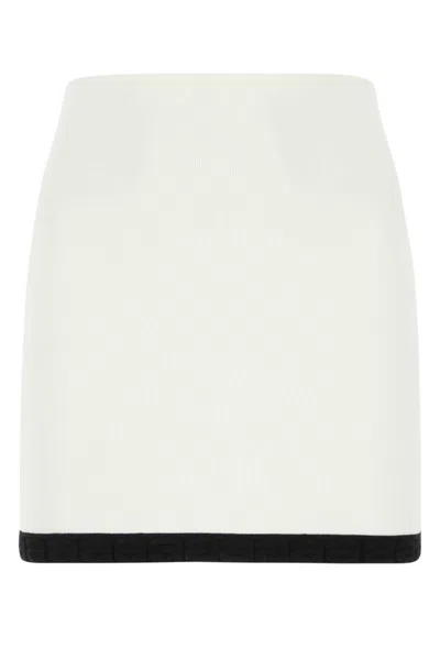 Alexander Wang Stretch Viscose Blend Mini Skirt In White