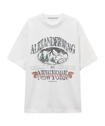 Alexander Wang T-shirt Mit Grafischem Print In White