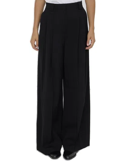 Alexander Wang High Waisted Wide Leg Pant In Black