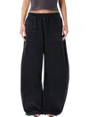 Alexander Wang Wide-leg Black Denim Sweatpants In Black