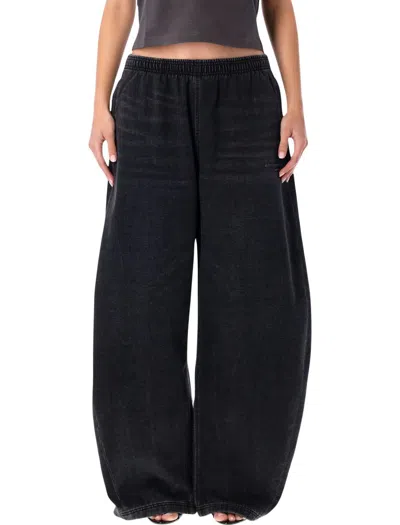 Alexander Wang Wide-leg Black Denim Sweatpants