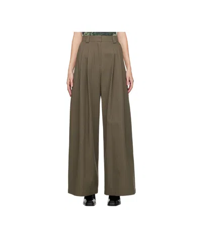 Alexander Wang Wide-leg Casual Pants In Brown