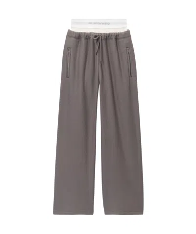 Alexander Wang Wide-leg Casual Pants In Gray