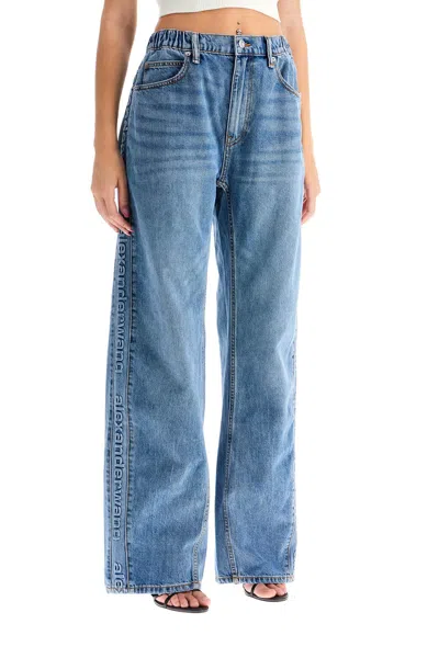 Alexander Wang Washed Straight Leg Jeans In Blue