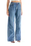 Alexander Wang Wide Leg Jeans With Branded Stripes In Multi