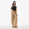 Alexander Wang Wide-leg Pant In Workwear Trompe-l'oeil Print In Tannin