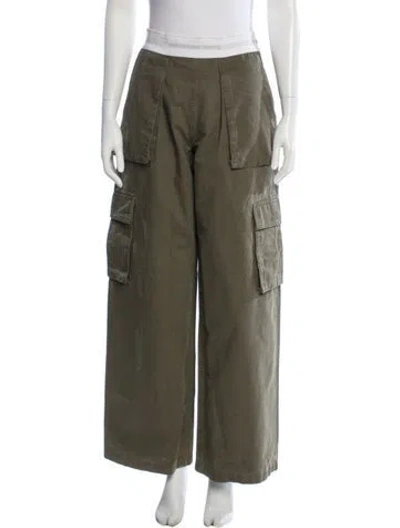 Pre-owned Alexander Wang Wide Leg Pants In Green
