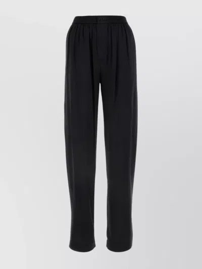 Alexander Wang Wide Leg Satin Pant With Pleated Detailing In Black