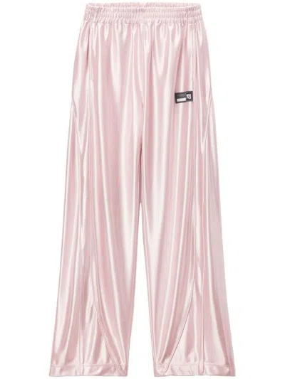 Alexander Wang Wide Leg Sports Pants Clothing In Nude & Neutrals