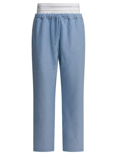 Alexander Wang Wide Leg Sweatpant W/ Logo Elastic Exposed Brief