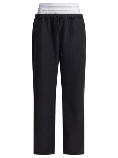 Alexander Wang Wide Leg Sweatpant W/ Logo Elastic Exposed Brief