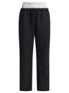 Alexander Wang High-waisted Wide-leg Sweatpants In Black