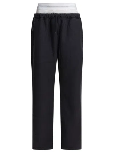 Alexander Wang Wide Leg Sweatpant W/ Logo Elastic Exposed Brief