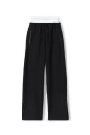 Alexander Wang Wide Leg Sweatpants With Elastic Exposed Brief In Black