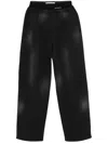 Alexander Wang Logo-tape Detail Track Pants In Black
