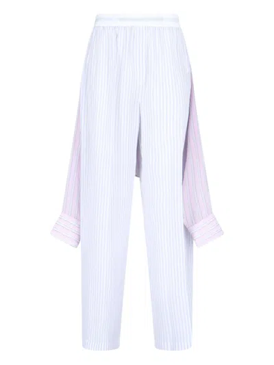 Alexander Wang Wide Silk Trousers In Blue