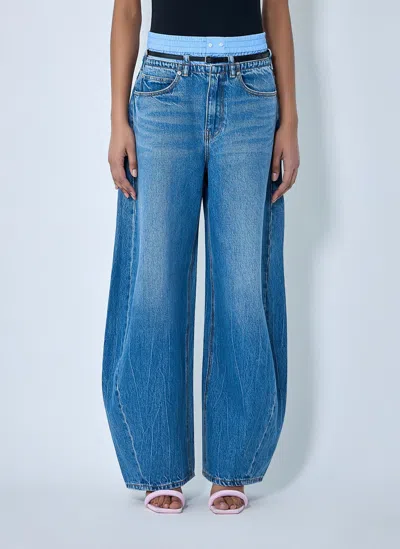 Alexander Wang Wide-leg Denim Trousers In Blue